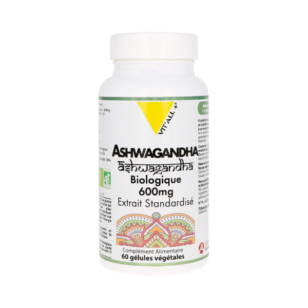 Complément Alimentaire Ashwagandha BIO Aroma-zone - 60 Gélules - Collagène, Magnésium, Zinc